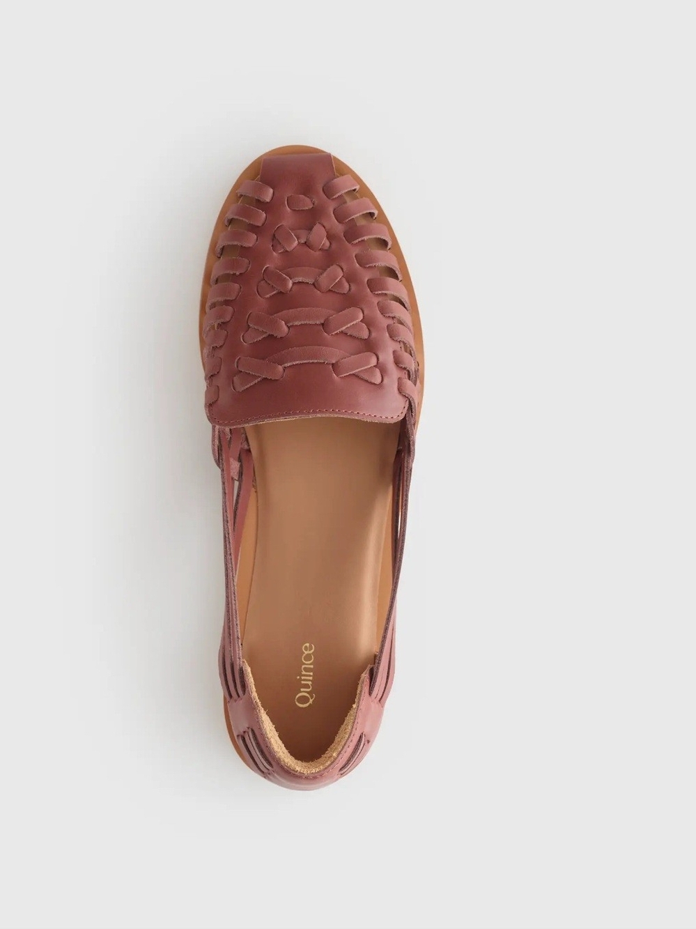 Quince Huarache Flat In Brandy Color.Summer, Fall, Trendy